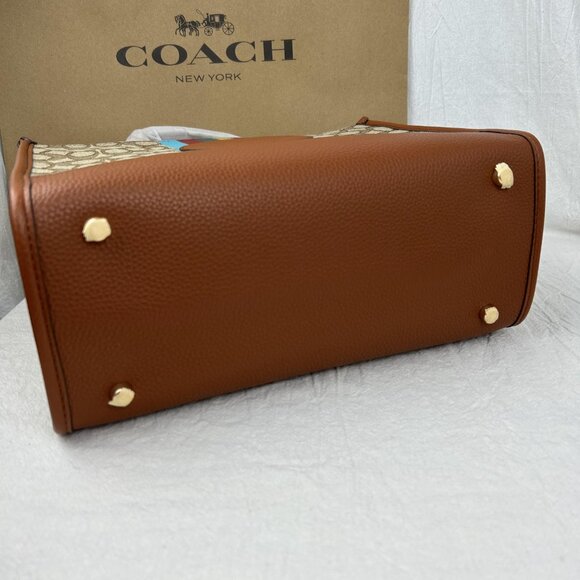 NWT Coach C5793 Dempsey Tote 40 In Signature Jacquard With Stripe And Patch - Picture 11 of 14